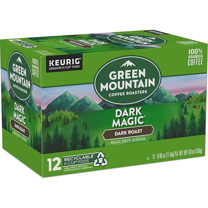 Green Mountain K-Cups Dark Roast, 0.4 ounce, 12 count (4.8oz net)