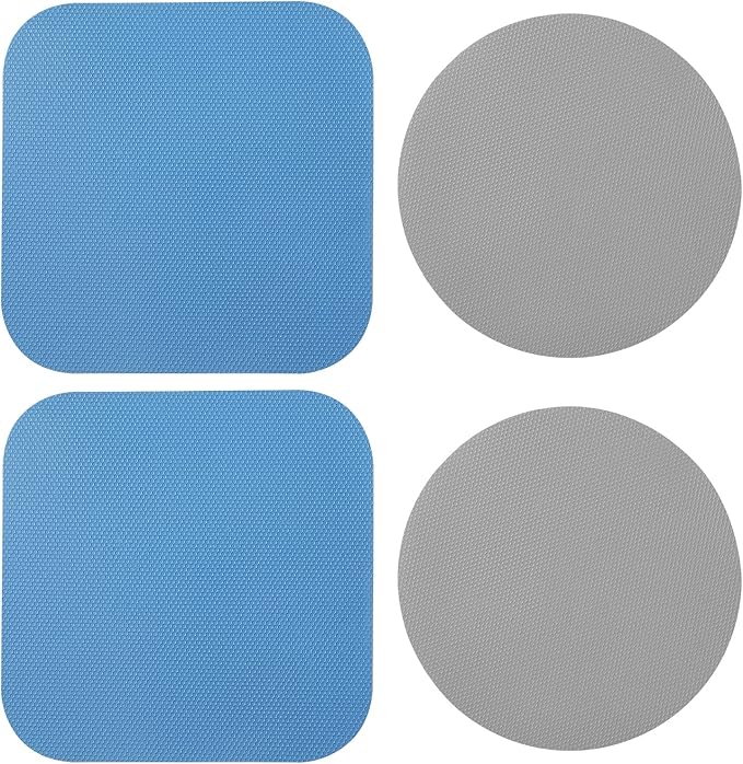 4pcs Jar Opener Gripper Pads, Rubber Jar Grippers Multi-function Jar Opener for Seniors with Weak Hands Kitchen Coasters (Blue, Gray)
