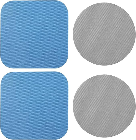 4pcs Jar Opener Gripper Pads, Rubber Jar Grippers Multi-function Jar Opener for Seniors with Weak Hands Kitchen Coasters (Blue, Gray)