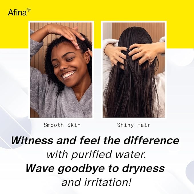 Afina Filtered Shower Head - Water Softener Showerhead with KDF-55 Filter for Hard Water - High Pressure Rain Fall Experience - Universal Fit - Matte Black