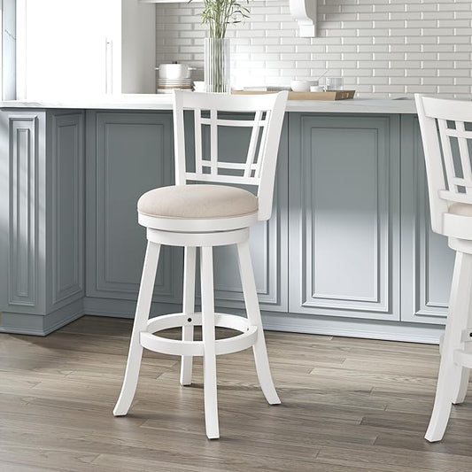 Hillsdale Fairfox 30.5" Wood Swivel Bar Height Stool, White