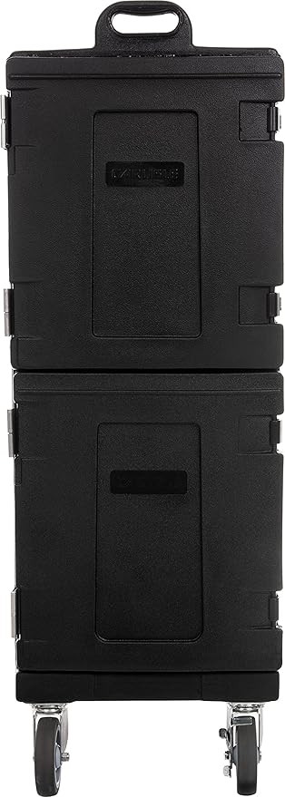 Carlisle FoodService Products Cateraide Insulated Front Loading Food Pan Carrier with Casters for Catering, Events, and Restaurants, Plastic, 10 Pans, Black