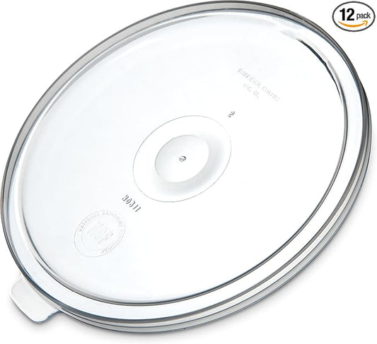 Carlisle FoodService Products Replacement Lid Crock Lid for Kitchen, Restaurants, Home, Plastic, 1.2 Quarts, Clear, (Pack of 12)