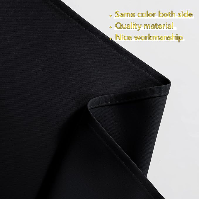 NICETOWN Kitchen Window Swag Valances, Farmhouse Style Short Blackout Window Treatment Tiers for Living Room Small Window Curtains for Bathroom/Office, 36" Wide x 45" Long Each Panel, 1 Pair, Black