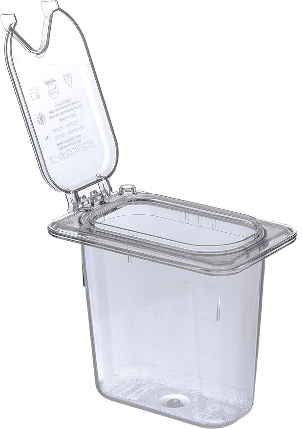 Carlisle FoodService Products Storplus Food Storage Container Food Pan, Chafing Pan for Catering, Buffets, Restaurants, Polycarbonate (Pc), 1/9 Size 6 Inches Deep, Clear, (Pack of 6)