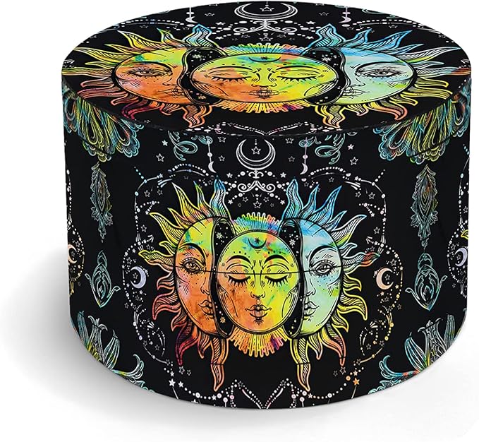 2.5 Inch Boho Grinder, Large Spice Grinder（Sun and Moon Pattern）