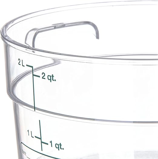 Carlisle FoodService Products Storplus Round Food Storage Container with Stackable Design for Catering, Buffets, Restaurants, Polycarbonate (Pc), 2 Quart, Clear, (Pack of 12)