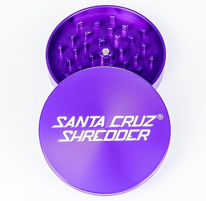 Santa Cruz Shredder Jumbo Metal Spice Grinder with Textured Grip – 2-Piece 4" (Purple)