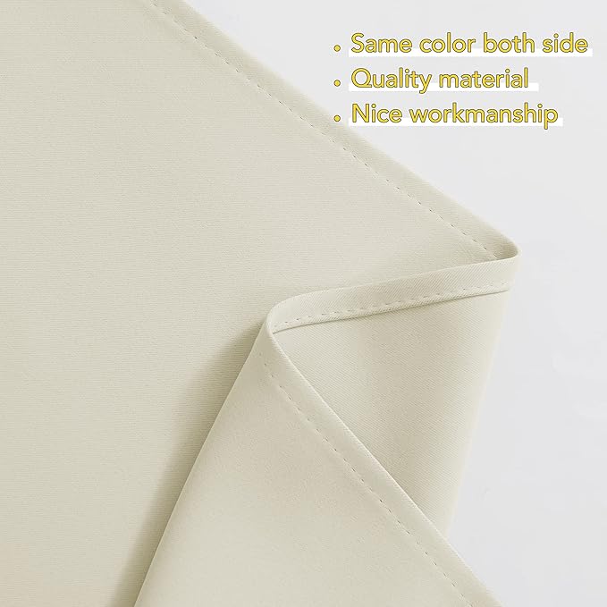 NICETOWN Swag Curtains for Kitchen Sink Topper, Farmhouse Light Blacoking Rod Pocket Window Curtain Valances for Living Room, 36" Wide x 36" Long Each Panel, 1 Pair, Light Beige