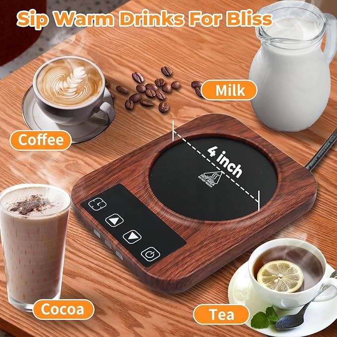 Coffee Mug Warmer & Mug Set for Desk - Candle Warmer, 9 Temp Coffee Cup Warmer Auto Shut Off, 1-12H Timer Smart Beverage Warmer, Candle Warmer Plate Candle Melter, Heated Coffee Mug, Charging Coaster