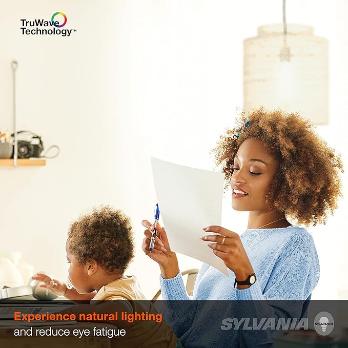 Sylvania LED TruWave Natural Series A19 Light Bulb, 100W Equivalent, Efficient 15W, 1600 Lumens, Medium Base, Dimmable, Clear, 2700K, Soft White - 2 Pack (42305)