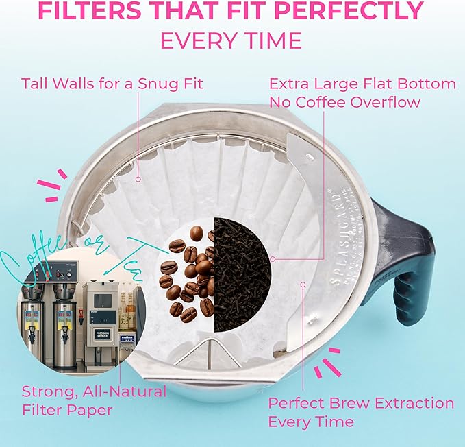 Katy's Extra Large Coffee Filters (12.5” x 4.5” Inch) Fits 1.5 to 3 Gallon Commercial Machines - Premium Quality, Tall & Wide, No Coffee Ground Overflow - Made for Restaurants & Cafes (Bulk Pack)