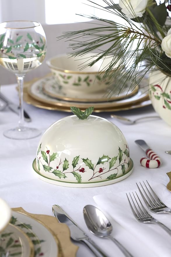 Lenox 898272 Holiday Covered Dish, Small, Christmas, Festive Serveware