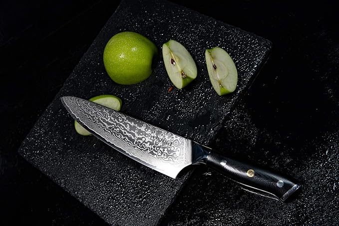Oxford CHEF Chefs Knife 8 inch Best Damascus- Japanese- VG10 Super Steel 67 Layer High Carbon Stainless Steel-Razor Sharp, Stain & Corrosion Resistant, Awesome Edge Retention