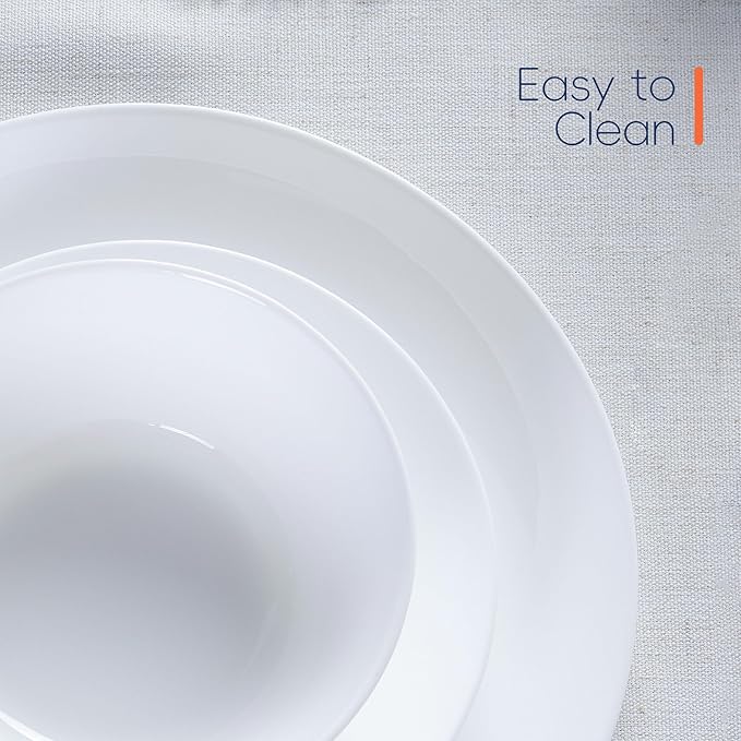 Dinnerware Sets for 4, LaGlint 12 Pieces Opal Glass Plates and Bowls Set, Dishwasher and Microwave Safe Dish Dinning Ware, Chip and Scratch Resistant Dishware White