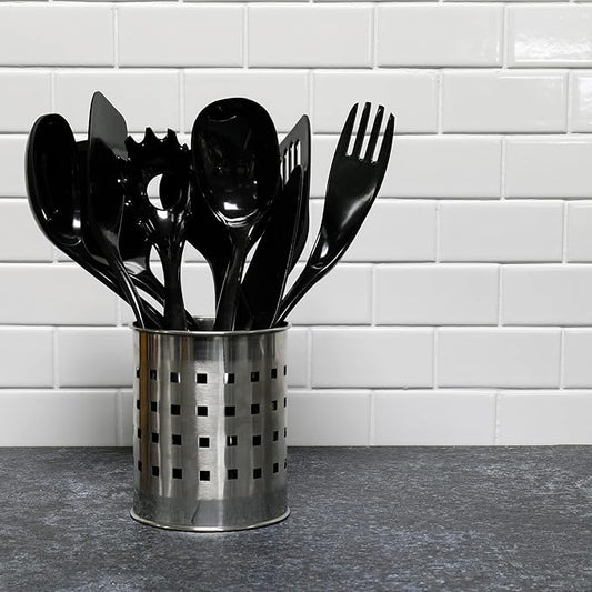 Chef Craft Basic Melamine Kitchen Tool and Utensil Set, 9 Piece Set, Black