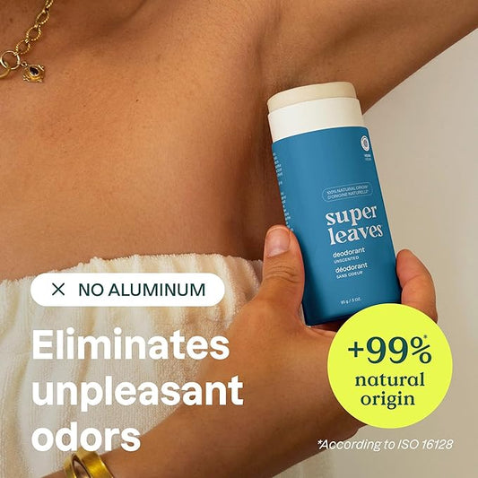 ATTITUDE Plastic-Free Deodorant, EWG Verified, Aluminum Free, Vegan Naturally Sourced Body Deodorants for Women & Men, Dermatologically Tested, Unscented, 3 Ounces