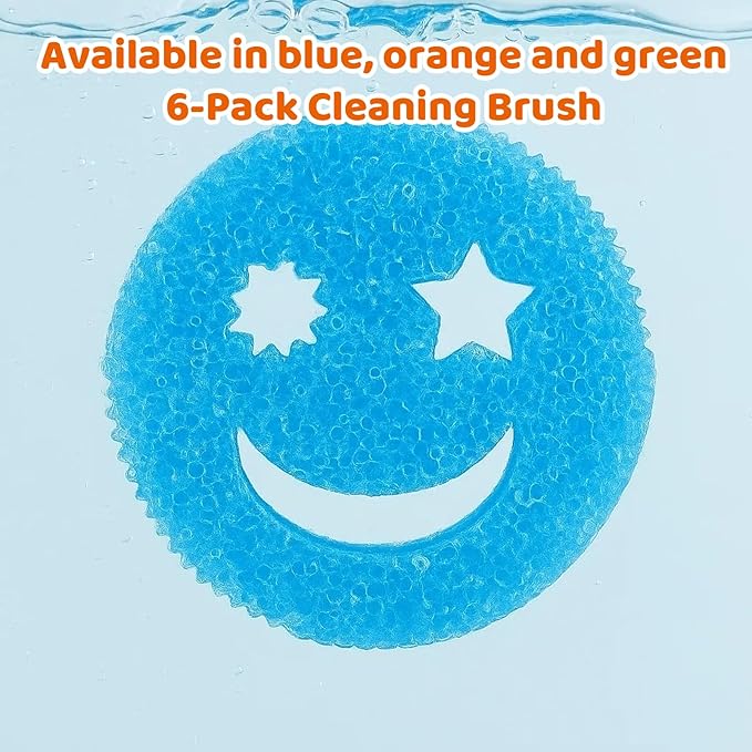 Kitchen Sponges, Sponges for Cleaning, 6 PCS Multifunctional Scratch-Free Dish Scrubbers Orange*2 + Blue*2 + Ggreen*2, Cleaning Sponges for Kitchen, Bathroom