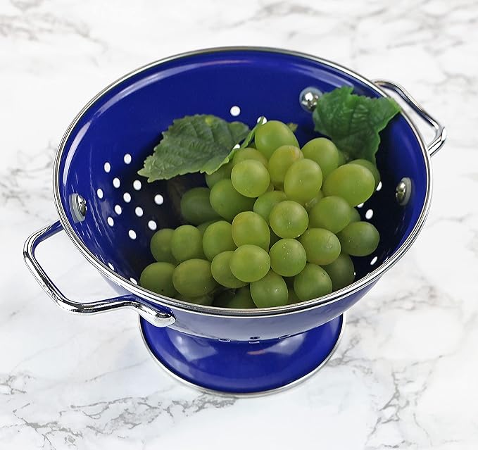 Calypso Basics by Reston Lloyd Powder Coated Enameled Colander, 1 Quart, Indigo