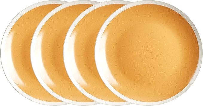 Rock Ridge Speckled Stoneware Dinnerware Set (12pc Set, Yellow and Ivory)
