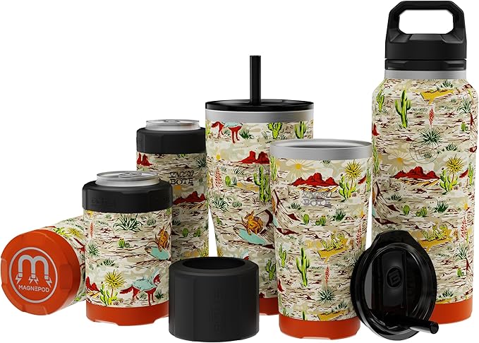 BOTE MagnePod Drinkware MagneTumbler includes Lid with Straw Drink Tumbler Magnetically attaches to Compatible SUPs Kayaks Floats Hangouts 32 oz Multiple Colors