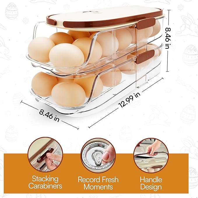 Auto Rolling Egg Holder for Fridge