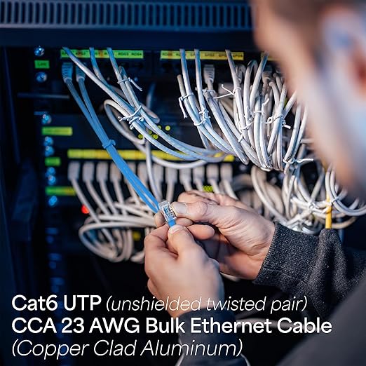 VIVO 500ft Bulk Cat6 Wire, CCA Ethernet Cable, 23 AWG, UTP Pull Box, LAN Network, Blue, CABLE-V006B