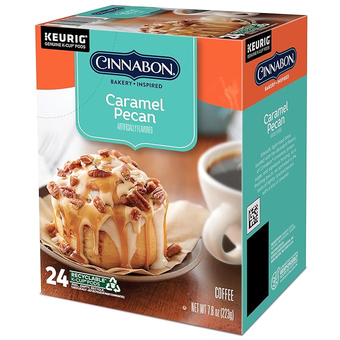 Cinnabon Caramel Pecan Coffee, Keurig Single Serve K-Cup Pods, 96 Count