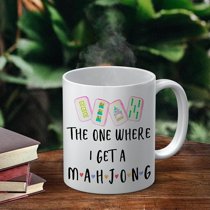 Mahjong Lover Gifts Mug, Mahjong Gifts for Women Coffee Cup Ceramic, Gift for Mah Jong Players Lovers, Mah Jong Accessories Ceramic Coffee Tea Mug 11 oz