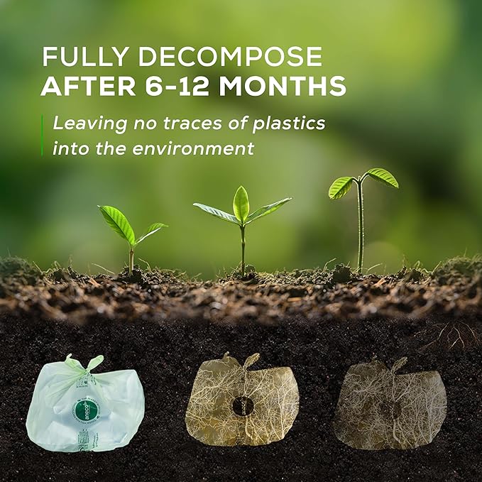 ANECO 4 Gallon Compostable Food Waste Bags with Handles, Extra Thick Compost Bags for Medium Kitchen Garbage/Bathroom Bin, OK Compost HOME & BPI Certified Compostable Bags