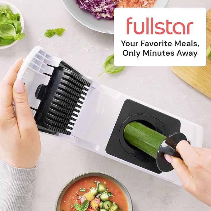 Fullstar The Original Pro Chopper - Vegetable Chopper and Spiralizer, Food Chopper with Container, Fruit Slicer, Kitchen Gadgets & Gifts, Home Essentials (9 in 1, White)