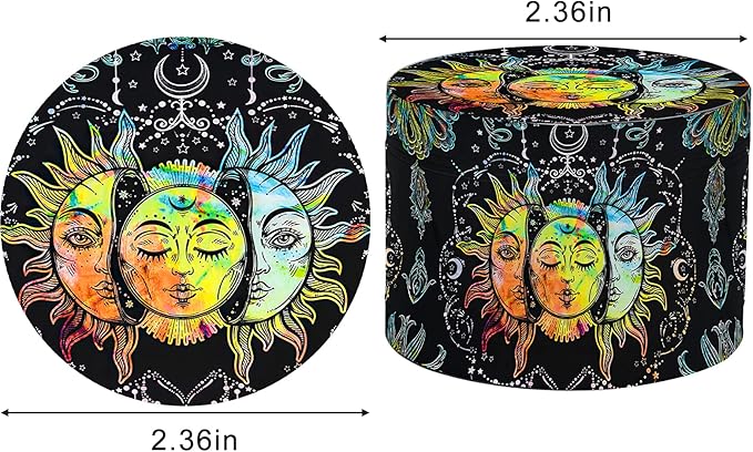 2.5 Inch Boho Grinder, Large Spice Grinder（Sun and Moon Pattern）