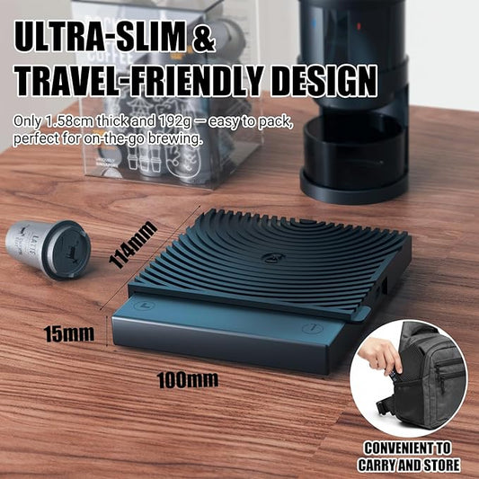 TIMEMORE Basic Mini Coffee Scale, Multifunction Electronic Espresso Scale, Weigh Digital Drip Cone Scale with Timer, Ultra Thin and LightMini Digital Food Kitchen Scale for Baking, Cooking - White