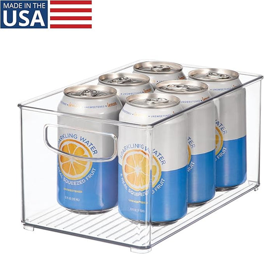 iDesign Stackable Clear Plastic Bin - Kitchen Organizers and Storage for Fridge and Pantry
