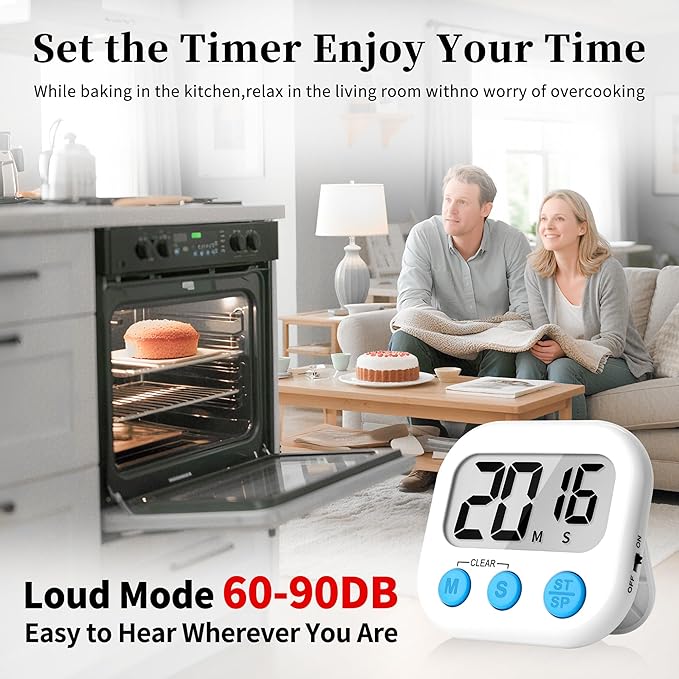 ZILLEEN Classroom Timers for Kids Classroom Magnetic Digital Kitchen Timers for Cooking Teachers Gym Game 6 Pcs