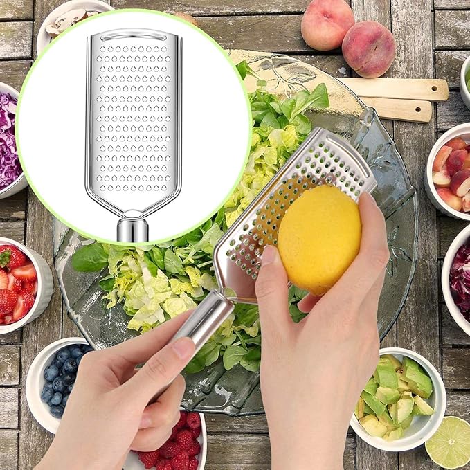 Handheld Cheese Grater, Cheese Zester Stainless Steel, Lemon Zesters, Kitchen Vegetable Peeler, Food Zesters Grater Slicer for Ginger Garlic Chocolate Fruits, Zester Graters with Handle