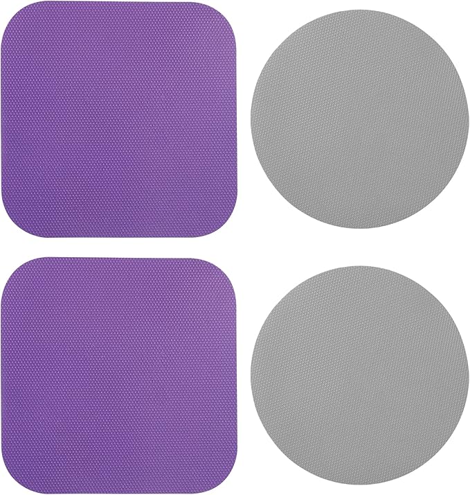 4pcs Jar Opener Gripper Pads, Rubber Jar Grippers Multi-function Jar Opener for Seniors with Weak Hands Kitchen Coasters (Grey, Purple)