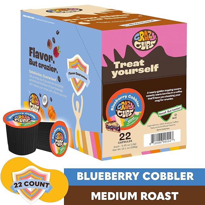 Crazy Cups DECAF Blueberry Cobber - 22 Ct