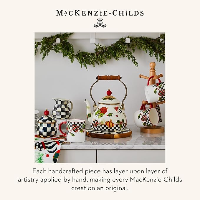 MACKENZIE-CHILDS Set of 2 Tempered Glass Cutting Boards, Countertop Cutting Boards, Deck the Halls