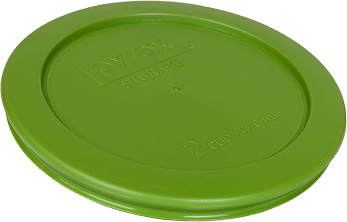 Pyrex 7200-PC Round 2 Cup Storage Lid for Glass Bowls (1, Lawn Green)