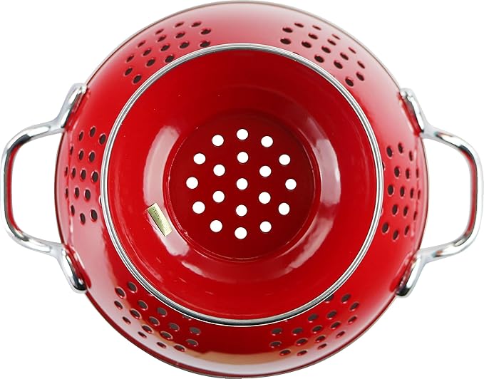 Calypso Basics by Reston Lloyd Powder Coated Enameled Colander, 1.5 Quart, Red