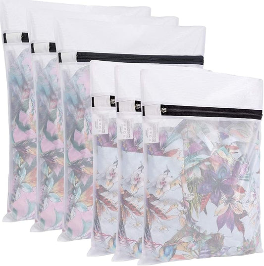 BAGAIL Laundry Bags Mesh Wash Bag for Intimates Lingerie and Delicates,6Pcs(3L,3M)