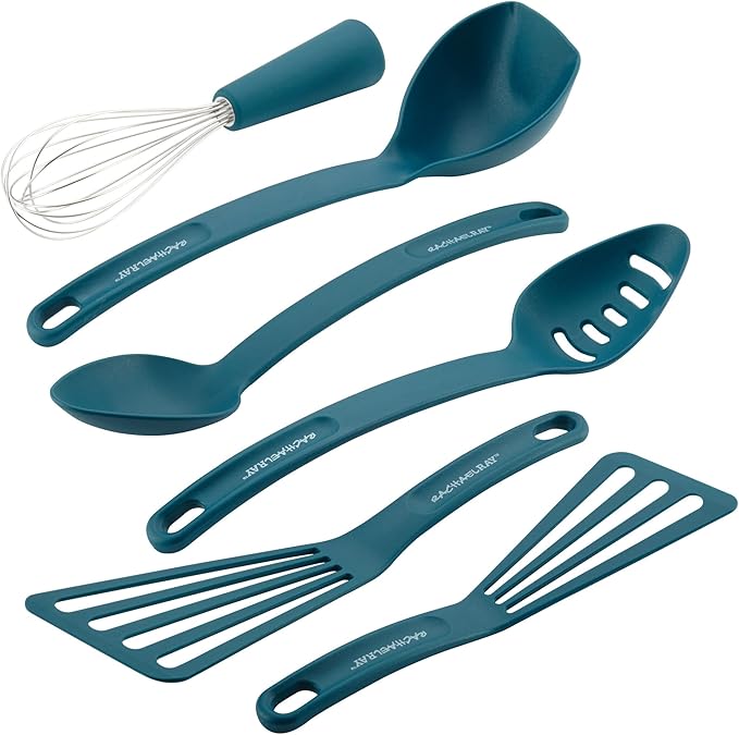 Rachael Ray Nylon Nonstick Tools Set, Marine Blue, 6-Piece, Tools and Gadgets