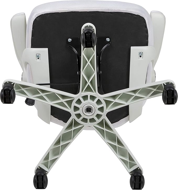 Flash Furniture Porter High-Back Swivel Office Chair with Adjustable Lumbar Support and Height, Ergonomic Mesh Desk Chair with Flip-Up Armrests, White