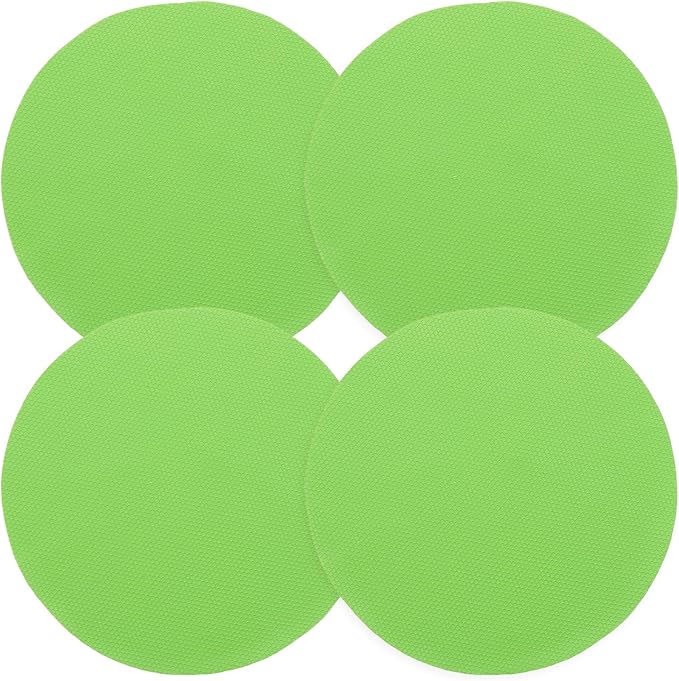 uxcell 4pcs Silicone Jar Opener Pads, 12.5cm/5" Texture Can Opener Multipurpose Round Bottle Lid Opener Non-Slip Coasters for Weak Hands Seniors Children, Green