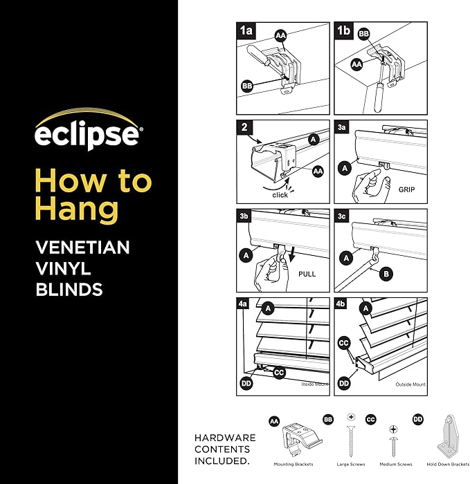 Eclipse 2" Premium Vinyl Blinds for Light Filtering & Privacy, Durable Room Darkening Blinds for Home or Office, Tested and Certified Child Safe Cordless Vinyl Blinds - White, 35 W x 64 L