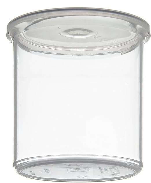 Carlisle FoodService Products Classic Round Storage Container Crock with Lid for Kitchen, Restaurants, Home, Plastic, 1.2 Quarts, Clear
