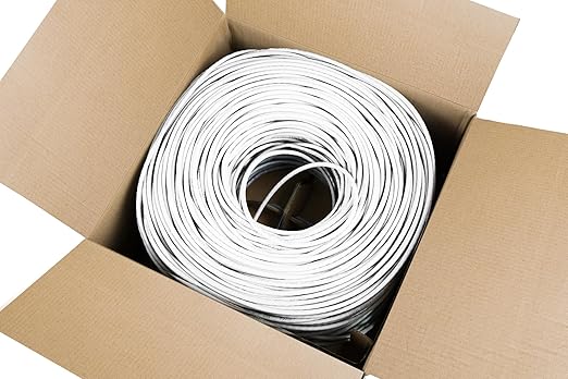 VIVO 500ft Bulk Cat6 Wire, CCA Ethernet Cable, 23 AWG, UTP Pull Box, LAN Network, White, CABLE-V006W