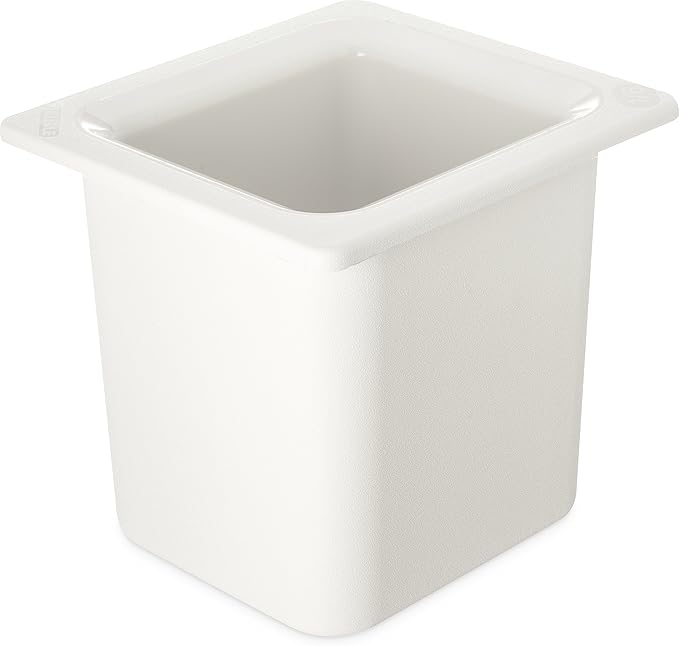 Carlisle FoodService Products CM110502 Coldmaster ABS High-Capacity Sixth-Size Food Pan, 1.70 qt. Capacity, 6-7/8 x 6-1/4 x 6-3/8", White