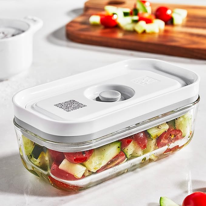 ZWILLING Fresh & Save 32pc Vacuum Starter Set, Vacuum Sealer Machine Set, Sous Vide Bags, Meal prep, Airtight Food Storage Containers Glass